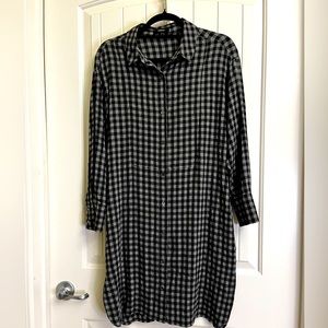 Theory Wool Blend Shirt Dress with Pockets, size S